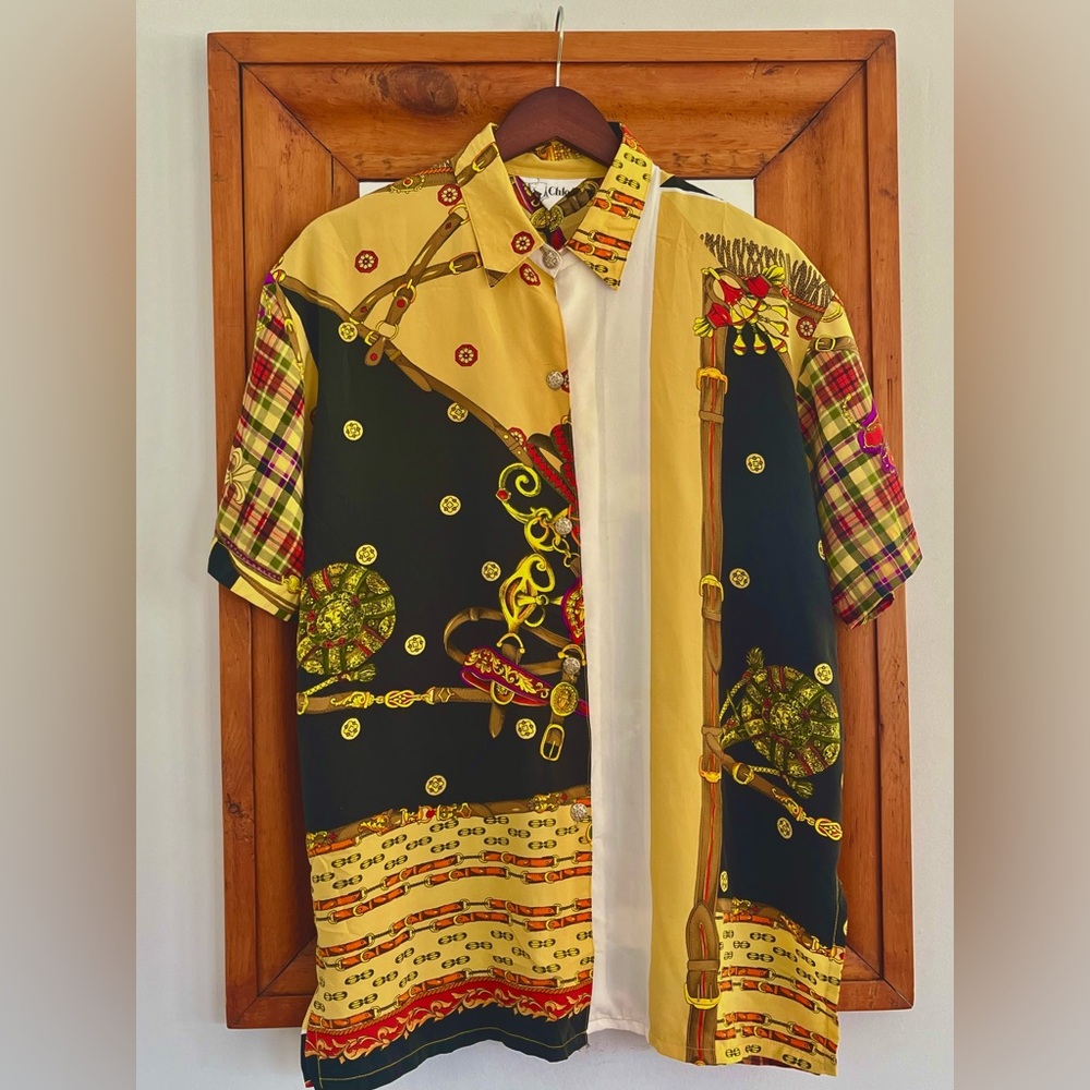 Vintage Multicolor Casual Button Down Shirt